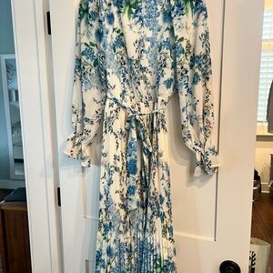 Floral Blue and White Maxi Dress